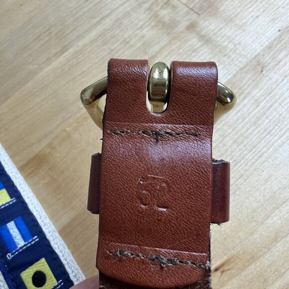 Leather Man Ltd Belt Handmade Nautical Flag Embroidered Connecticut USA Sz 32 - Picture 6 of 8